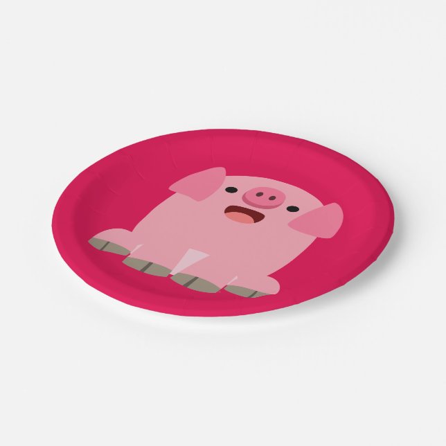 Niedliche Cartoon Pig Paper Teller (Schrägansicht)