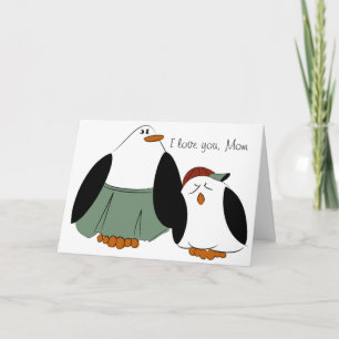 Niedliche Cartoon-Pinguine-Karte Karte