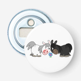 Niedliche Cartoon Ponies Standoff Button Flaschenö Flaschenöffner