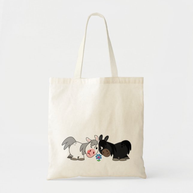 Niedliche Cartoon Ponys Standoff Bag Tragetasche (Vorne)