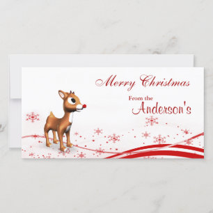 Niedliche Cartoon Rentier Weihnachtsgeschenktags Feiertagskarte