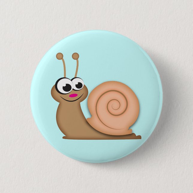 Niedliche Cartoon-Schnecke Button (Vorderseite)