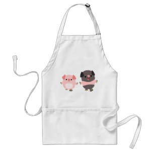 Niedliche Cartoon Schweine auf einer Schürze