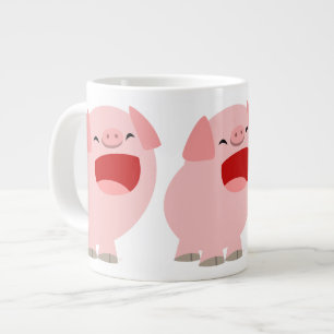 Niedliche Cartoon-Singende-Schwein-Jumbo-Tasse Jumbo-Tasse