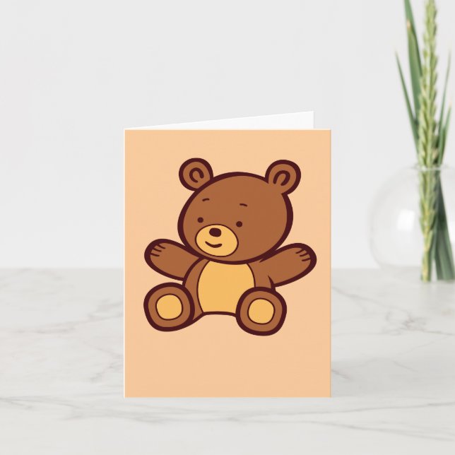 Niedliche Cartoon Teddy Bear-Karte Karte (Vorderseite)