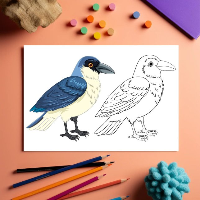 Niedliche Cartoon-Vogelfarbseite Flyer (Von Creator hochgeladen)