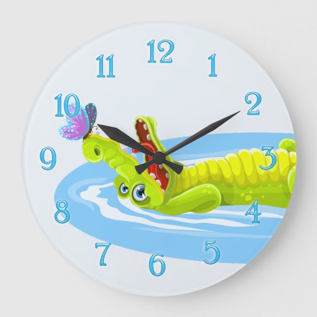 Niedliche Cartoon-Wanduhr Große Wanduhr (Vorderseite)