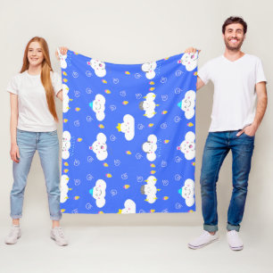 Niedliche Cartoon-Wolken mit Emotionen Fleecedecke
