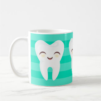 Niedliche Cartoon-Zähne - aquamarine Kaffeetasse