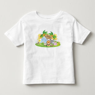 Niedliche Cartoon-Zoo-Tiere Kleinkind T-shirt