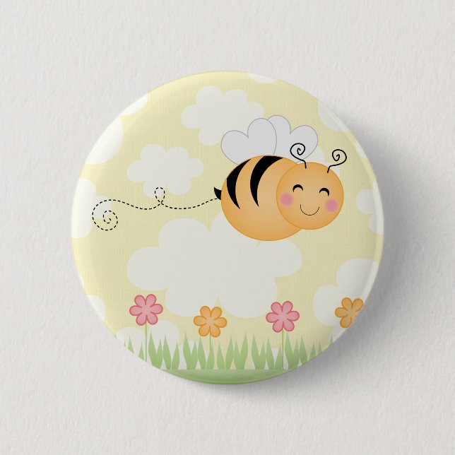 Niedliche Cartoonbiene und Button (Vorderseite)