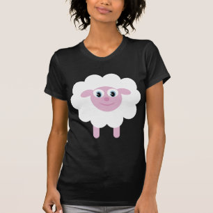 Niedliche Cartoonschafe schwarzer u. weißer T - T-Shirt