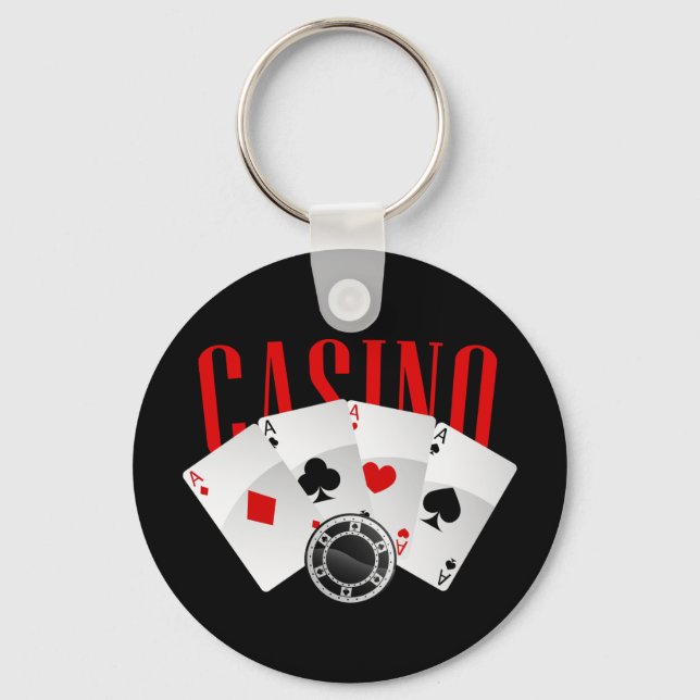 Niedliche Casino-Liebhaber Schlüsselanhänger (Vorderseite)