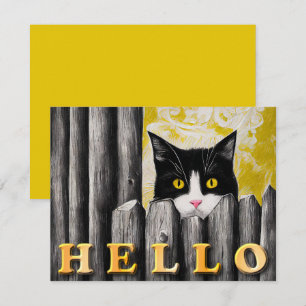 Niedliche Cat Adoption Hello Flat Card Einladung