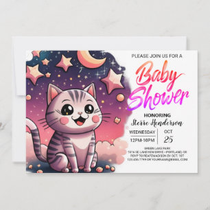 Niedliche Cat Custom Baby Dusche Einladung