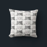 Niedliche Cat Faces Gray Cat Pattern Kissen<br><div class="desc">Sweet Cat Gesichter in Grautönen.</div>
