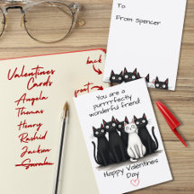 Niedliche Cat Friends Valentinstag Kinder Klassenz