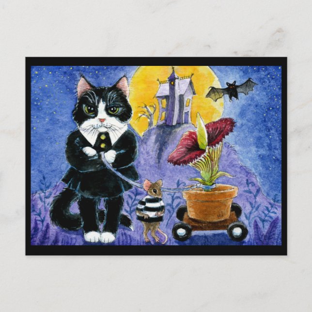 Niedliche Cat Halloween Art Kostümmouse Postkarte (Vorderseite)