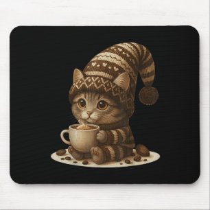Niedliche Cat Hot Chocolate Gemütliche Winterkakao Mousepad