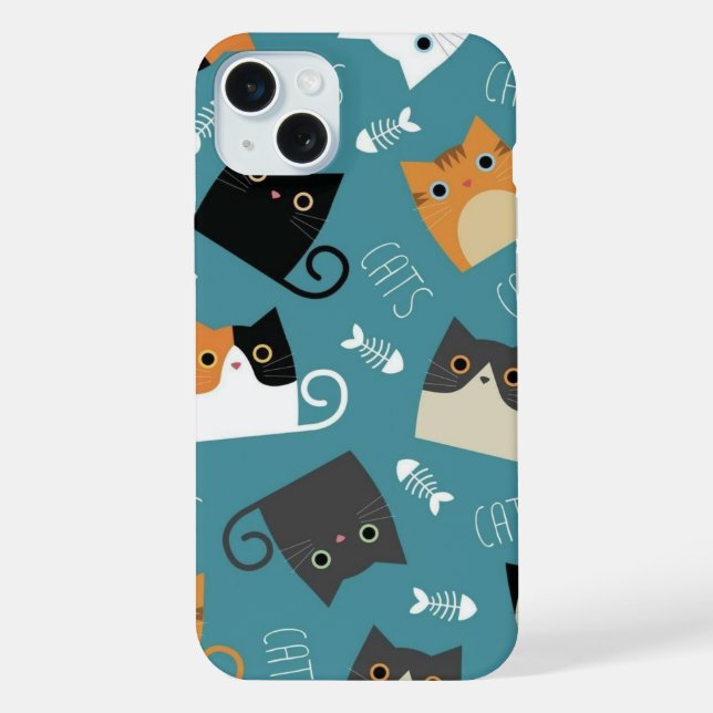 NIEDLICHE CAT iPhone 15 PLUS HÜLLE (Rückseite)