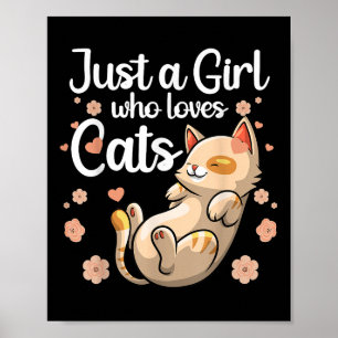 Niedliche Cat Lover Art für Mädchen Frauen Kinder Poster