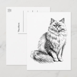Niedliche Cat Lover Illustration Hallo, Miss You,  Postkarte