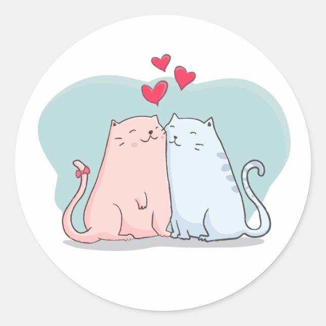Niedliche Cat Lovers - Hochzeit Brautparty Kitten  Runder Aufkleber (Vorderseite)