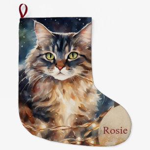 Niedliche Cat Lovers Pet Cat Christmas Großer Weihnachtsstrumpf