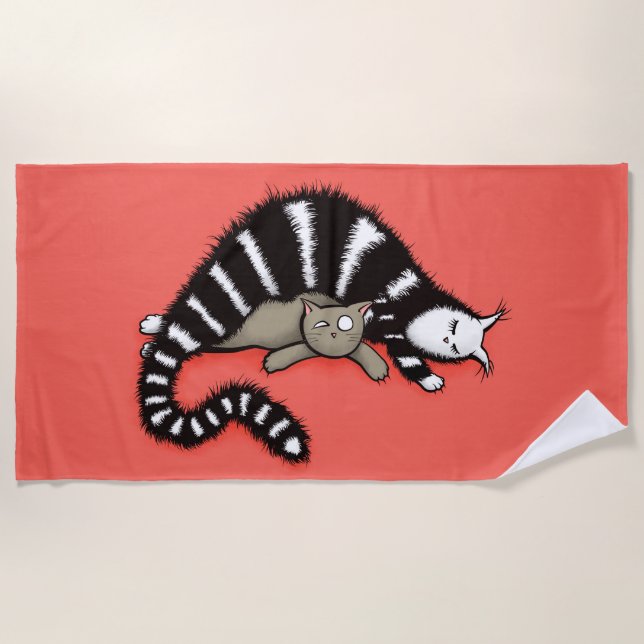 Niedliche Cat Mama Liebe Strandtuch (Vorderseite)