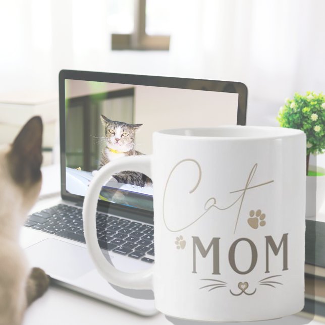 Niedliche Cat Mama Personalisiert Kaffee Tasse (Von Creator hochgeladen)