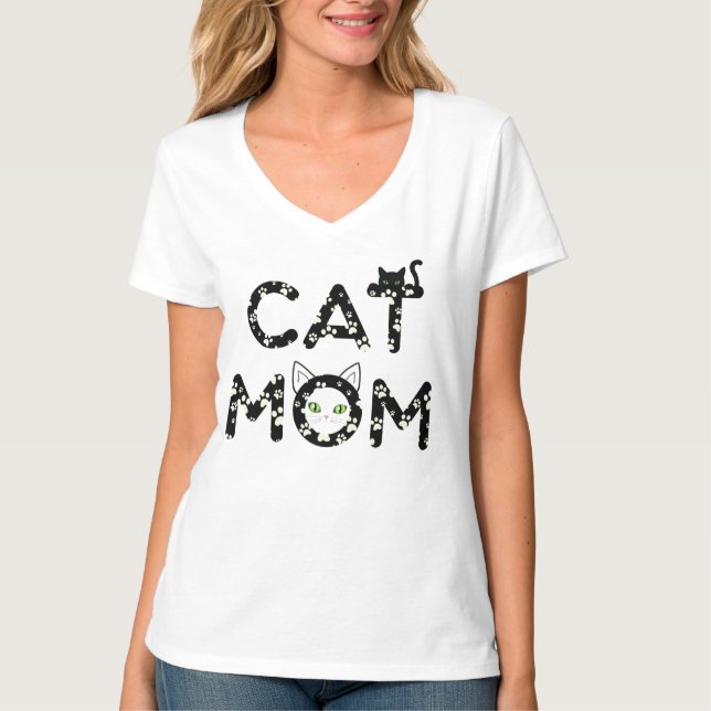 Niedliche Cat-Mama T-Shirt (Vorderseite)
