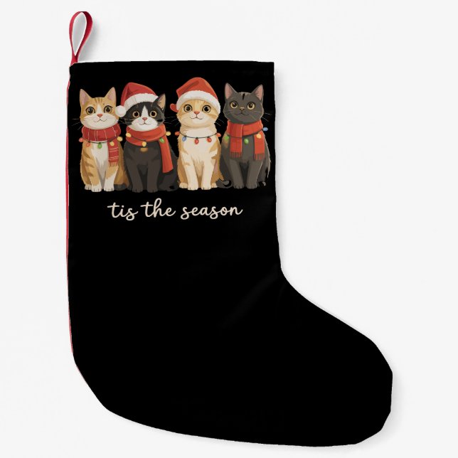 Niedliche Cat Mama Weihnachten Katzen Lover Gesche Kleiner Weihnachtsstrumpf (Vorderseite)