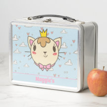 Niedliche Cat Mit Monogramm Lunch Box