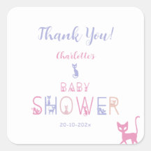 Niedliche Cat Pastel Colour Baby Dusche