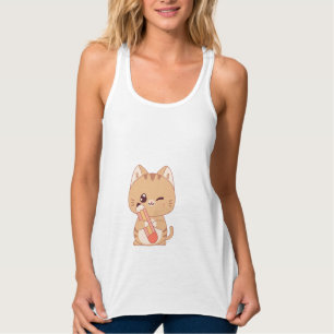 NIEDLICHE CAT STUDENT-KATZKATZLOVERE - DESIGN TANK TOP