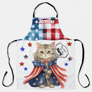 Niedliche Cat Super Hero Mama All-over Print-Schür Schürze