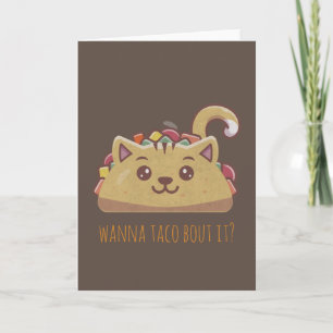 Niedliche Cat-Taco-Merkkarte