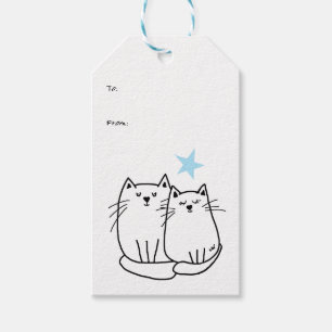 Niedliche Cat Tags Geschenkanhänger