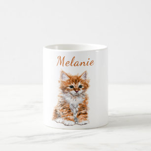 Niedliche Cat Tasse mit Individuelle Name