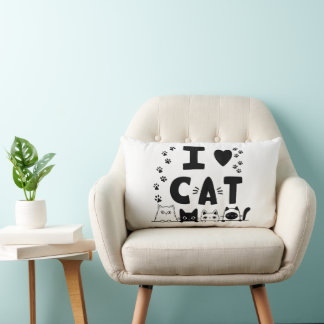 Niedliche Cat- und Paw-Print-Wohngestaltung Lendenkissen