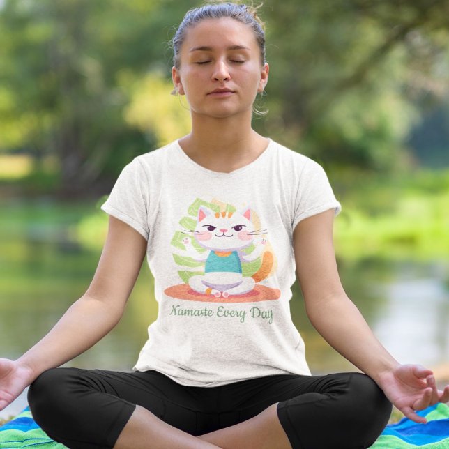 Niedliche Cat Yoga Lover Mama Frauen Geschenk T-Shirt (Cute Cat Yoga Lover Teacher Mom Women Gift)