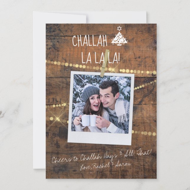 Niedliche Challah Days 1-Foto Holiday Hanukka Card (Vorderseite)
