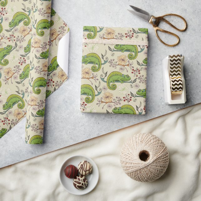 Niedliche Chamäleon Lizard Geschenkpapier (Kunsthandwerk)