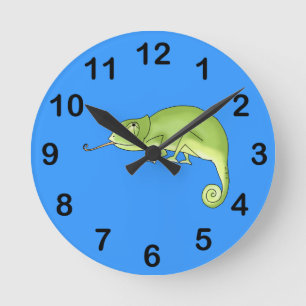 niedliche Chamäleon Runde Wanduhr