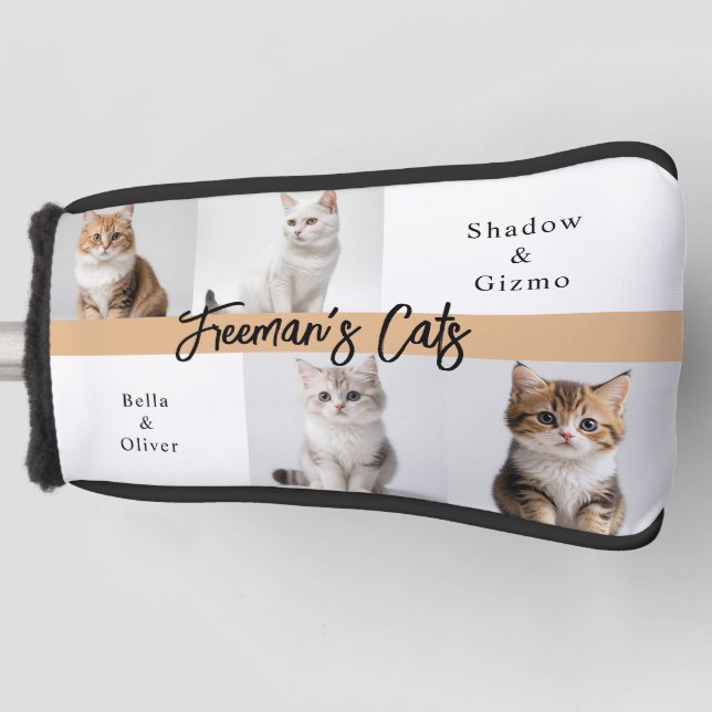 Niedliche Chat-Foto-Familie Golf Headcover (Vorderseite)