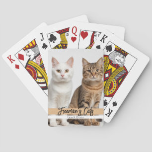 Niedliche Chat-Foto-Familie Spielkarten