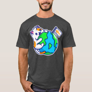Niedliche Chat Hug World T-Shirt
