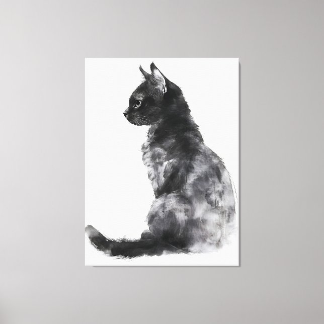 Niedliche Chat Wohngestaltung Leinwand Kunst, Dich (Vorderseite)