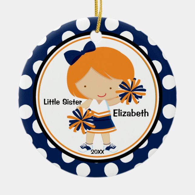 Niedliche Cheerleader-kleine Keramik Ornament (Vorne)