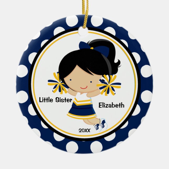Niedliche Cheerleader-kleine Keramik Ornament (Vorne)